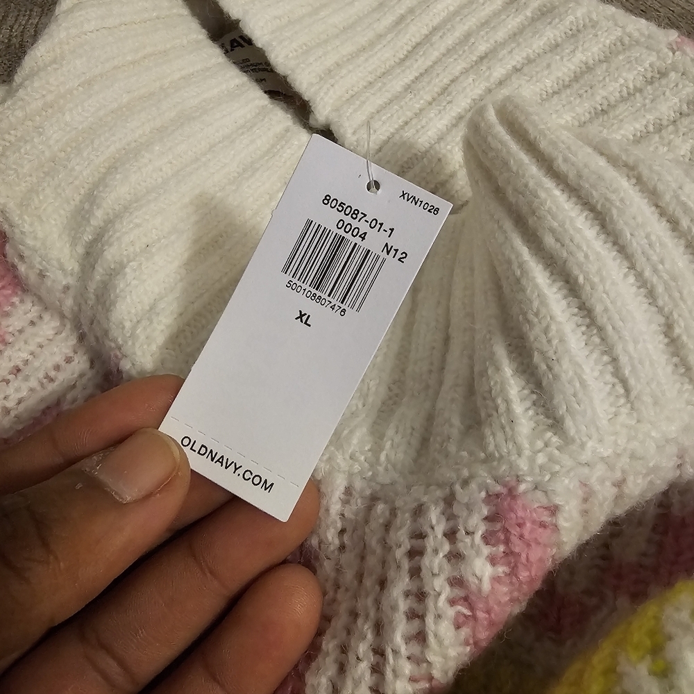 Old Navy Alpine Cream Green Chunky Knot Cozy Oversized Sweater Size XL - Picture 6 of 6